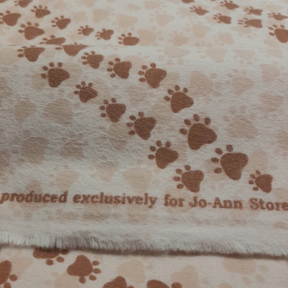 Brown paw print flannel fabric from JoAnn's - Picture 3 of 6